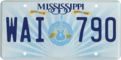 MS license plate WAI790