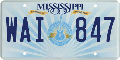 MS license plate WAI847