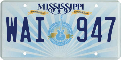 MS license plate WAI947