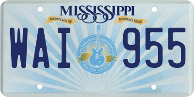 MS license plate WAI955