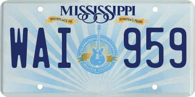 MS license plate WAI959