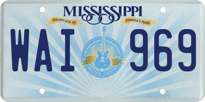MS license plate WAI969