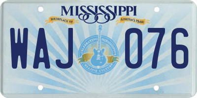 MS license plate WAJ076