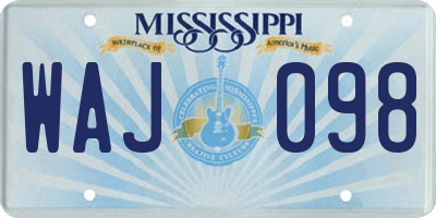 MS license plate WAJ098
