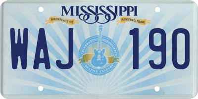 MS license plate WAJ190