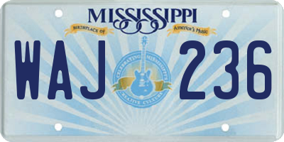 MS license plate WAJ236