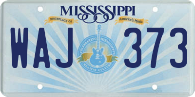 MS license plate WAJ373