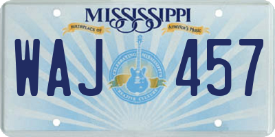 MS license plate WAJ457