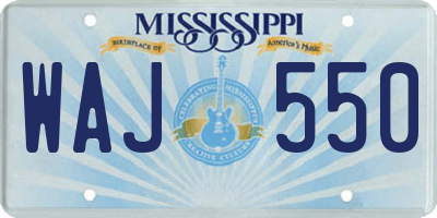 MS license plate WAJ550