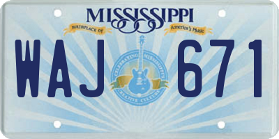 MS license plate WAJ671