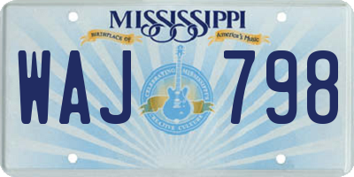 MS license plate WAJ798