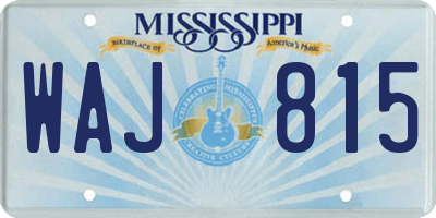 MS license plate WAJ815