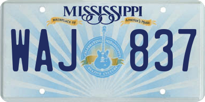 MS license plate WAJ837