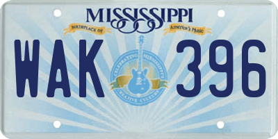 MS license plate WAK396
