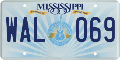 MS license plate WAL069