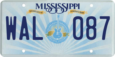 MS license plate WAL087