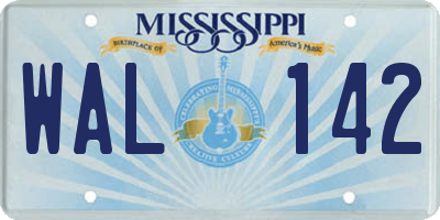 MS license plate WAL142