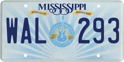 MS license plate WAL293
