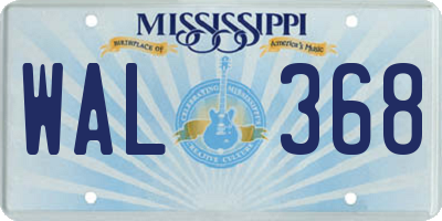 MS license plate WAL368
