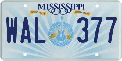 MS license plate WAL377