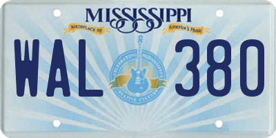 MS license plate WAL380
