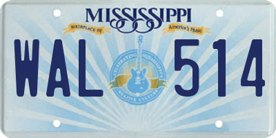 MS license plate WAL514