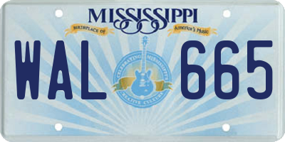 MS license plate WAL665
