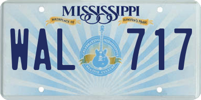 MS license plate WAL717