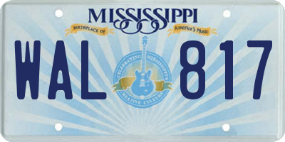 MS license plate WAL817