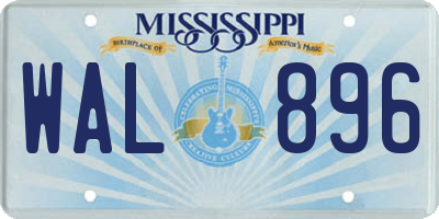 MS license plate WAL896
