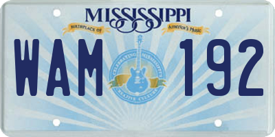 MS license plate WAM192