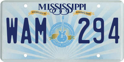 MS license plate WAM294