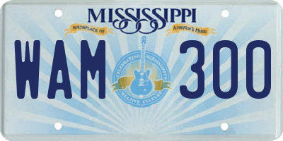 MS license plate WAM300