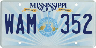 MS license plate WAM352