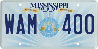 MS license plate WAM400