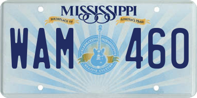 MS license plate WAM460