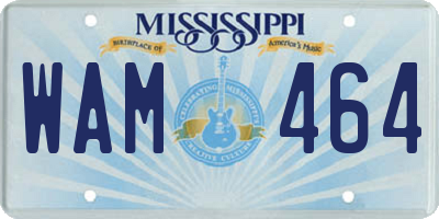 MS license plate WAM464