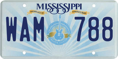 MS license plate WAM788
