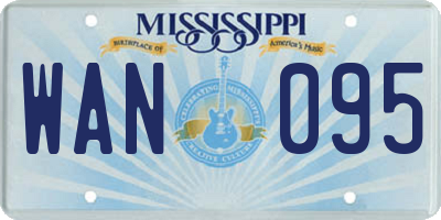 MS license plate WAN095