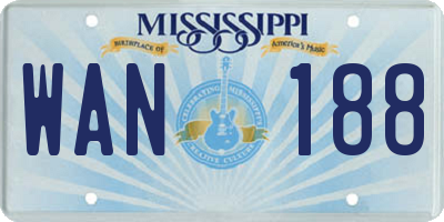 MS license plate WAN188