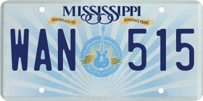 MS license plate WAN515