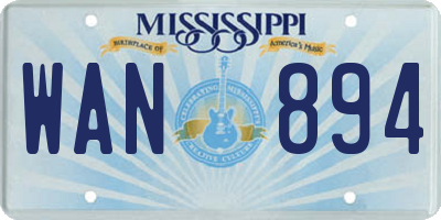 MS license plate WAN894