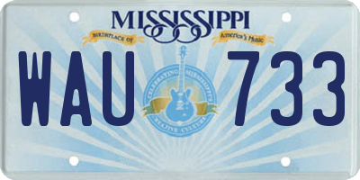 MS license plate WAU733