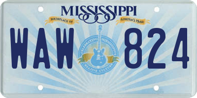 MS license plate WAW824