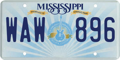 MS license plate WAW896