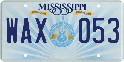 MS license plate WAX053