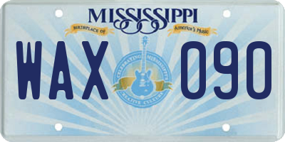 MS license plate WAX090