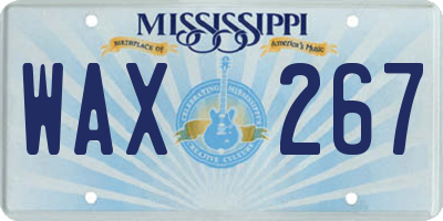 MS license plate WAX267