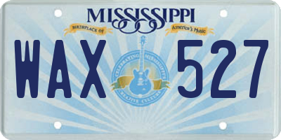 MS license plate WAX527