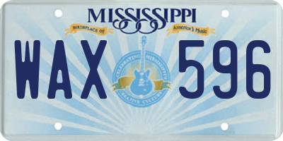 MS license plate WAX596